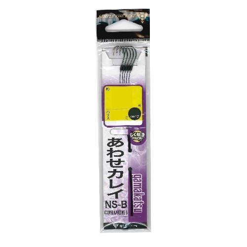 がまかつ 糸付 アワセカレイ(NSB)黒ハリス 3号-ハリス3 L 針
