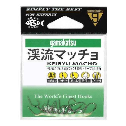 【ネコポス対象品】ガマカツ A1 渓流マッチョ 茶 8号 針