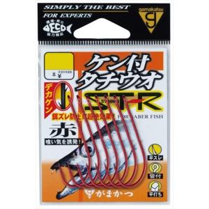 【ネコポス対象品】がまかつ 針 ケン付タチウオ ST-R 赤 4/0号 針