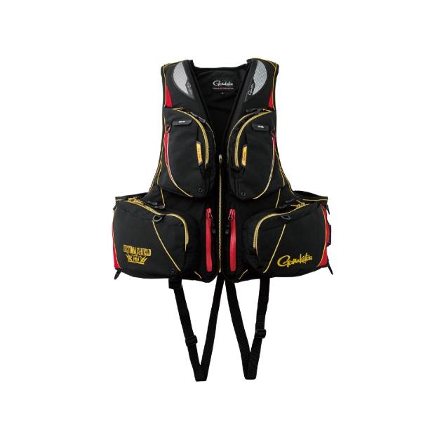 がまかつ ライフジャケット GM2183 アルテマシールドプロ フローティングベスト ブラック/レッ...