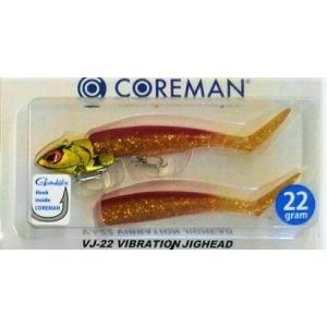 【ネコポス対象品】コアマン　ＶＪ−２２　バイブレーションＪＨ　０５７　ゴールドヘッド／アカキン ワー...