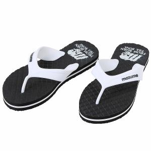 mazume ノンスリップ ビーチサンダル MZSH-599-06 ブラック×ホワイト LL