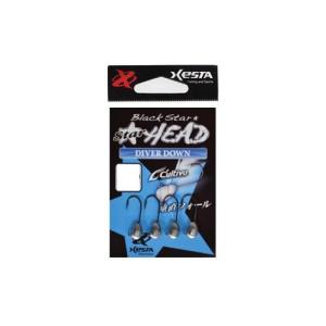 【ネコポス対象品】ゼスタ（Ｘｅｓｔａ）　ＳＴＡＲ★ＨＥアングラーズデザイン　ダイバーダウン０．６ｇフック＃８ ジグヘッド(qh)｜casting