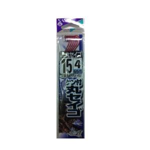 【ネコポス対象品】ササメ AA204 ケン付丸セイゴ(赤)糸付 15 4 針