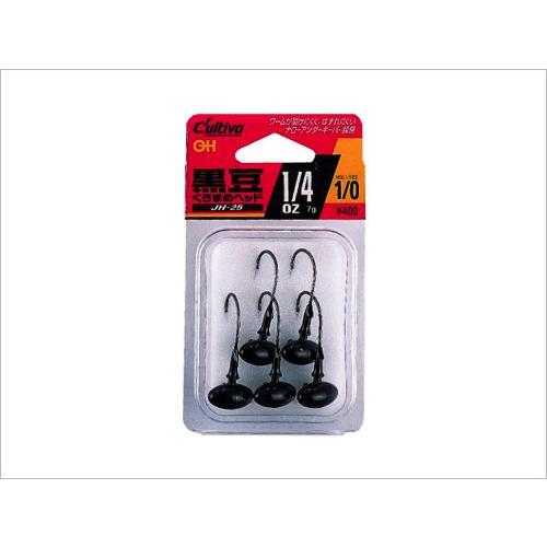 【ネコポス対象品】オーナー　カルティバ　ＪＨ−２５　黒豆ヘッド　１／２ ジグヘッド