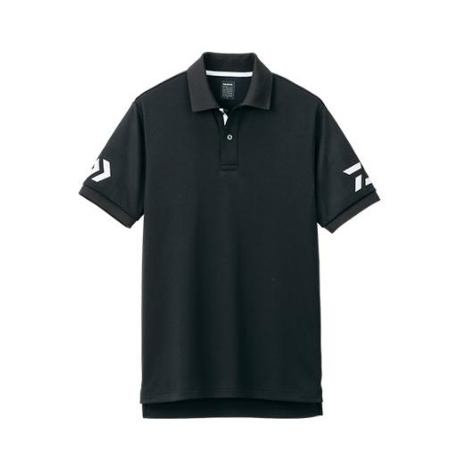 ダイワ ウェア DE-7906 半袖ポロシャツ ブラック×ホワイト 4XLサイズ(qh)