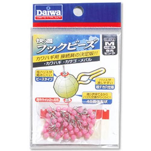 【ネコポス対象品】ダイワ 快適フックビーズ徳用 M 夜光ピンク サルカン