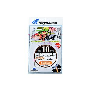 【ネコポス対象品】ハヤブサ 無双真鯛 二段テーパーフカセ10m1本鈎 ハリス4号-針10号 仕掛け