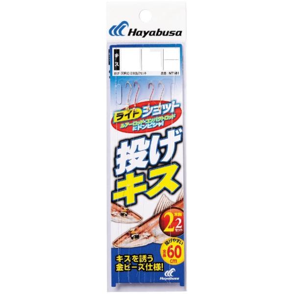 【ネコポス対象品】ハヤブサ NT581 ライトショット 投げキス 2本鈎2セット 8-1.5