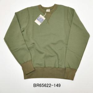 Buzz Ricksons バズリクソンズ BR65622-149 無地 セットイン スウェット（トレーナー） オリーブ S M L XL XXL｜casualcojp