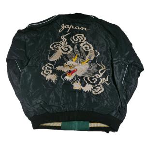 東洋 TAYLOR TOYO TT15390-219 / Early 1950s Style Acetate Souvenir Jacket “WHITE DRAGON” × “LANDSCAPE”