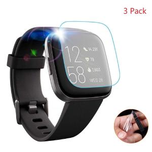 【3枚セット】 QULLOO Fitbit Versa 2 ガラスフィルム 日本旭硝子素材 全面保護フィルム 高透過率 反射防止 TPU材料 指紋気泡防止 Fitbit Versa 2 液晶保護