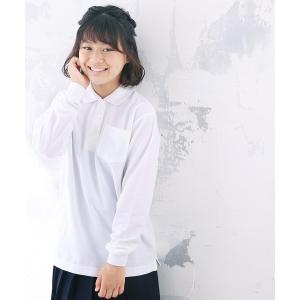 即納 ポロシャツ 長袖 女の子 スクールポロシ...の詳細画像1