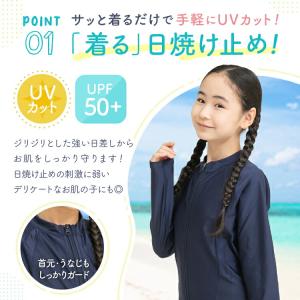 即納 ラッシュガード スクール水着 フルジップ...の詳細画像3