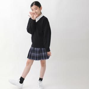 即納 スクールセーター ウール混 洗える 紺 ...の詳細画像4