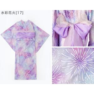 背中ファスナー シワ兵児帯一体型ゆかた 浴衣 ...の詳細画像2