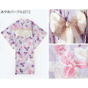 背中ファスナー シワ兵児帯一体型ゆかた 浴衣 ...の詳細画像4