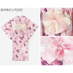 背中ファスナー シワ兵児帯一体型ゆかた 浴衣 ...の詳細画像5
