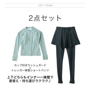 一枚で完結!ラッシュガード×トレンカ一体型ショ...の詳細画像2