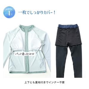 一枚で完結!ラッシュガード×トレンカ一体型ショ...の詳細画像3