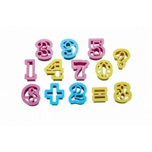 タイガークラウン クッキー型 ピンク ブルー イエロー 41×46×27mm クッキー抜型フィガ(数字)13P スチロール樹脂 数字 記号｜cathy-life-store