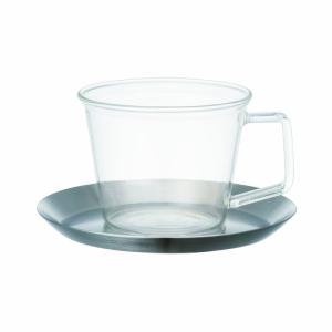 KINTO (キントー) CAST コーヒーカップ&ソーサー 220ml ステンレス 耐熱ガラス 食洗機使用可 23085