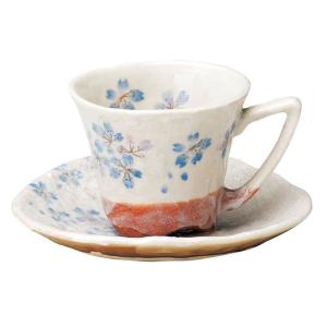 宗峰窯 コーヒーカップ 平安桜 カップアンドソーサー 青 φ8.8×7cm(170cc) 750-09-233｜cathy-life-store