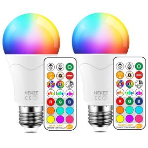 HEKEE LED電球 口金直径26mm 電球色2700K, 100形相当 1200LM リモコン 変更電球 RGB + E26 (2個セッ｜cathy-life-store