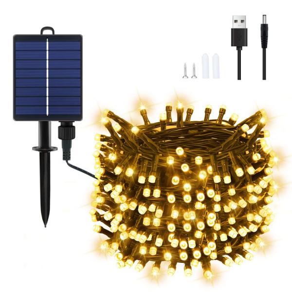 Dalugo LED イルミネーションライト ソーラー ストリングライト USB充電可能 クリスマス...