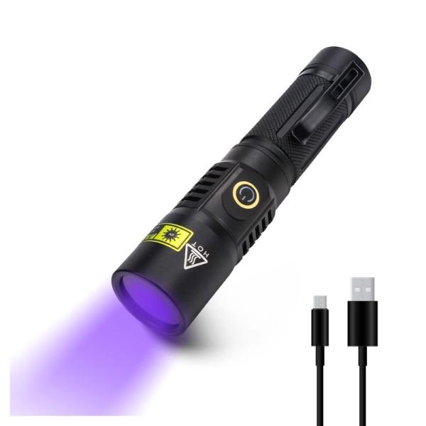 ブラックライト 365nm 20W USB充電式 UVライト レジン用 硬化ライト 強力 紫外線ライ...