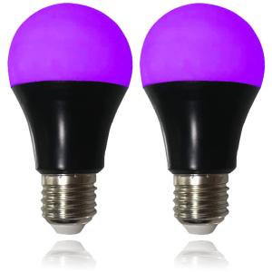 CICINY UV LED ブラック電球 2個パック A19 E26 8W 暗闇で光る UVAレベル 385-400nm ブラックライト電球｜cathy-life-store