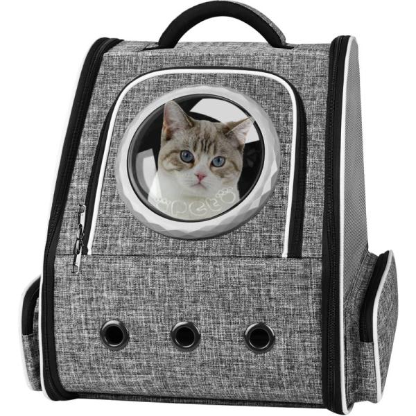 Okiki 最新型 猫 犬 キャリー リュック ペットキャリー リュック バッグ カーテン付き 猫用...