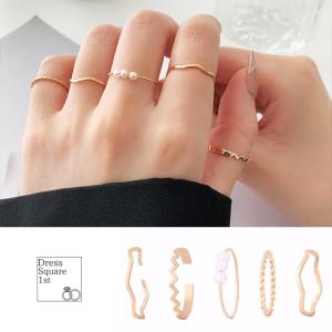 ファッションリング 指輪 リング リングセット ピンキーリング レディース 指輪 重ね付け 重ねづけ 多角形 ウェーブ 細い ゴールド Dsb006 2 Shibuya Square 通販 Yahoo ショッピング