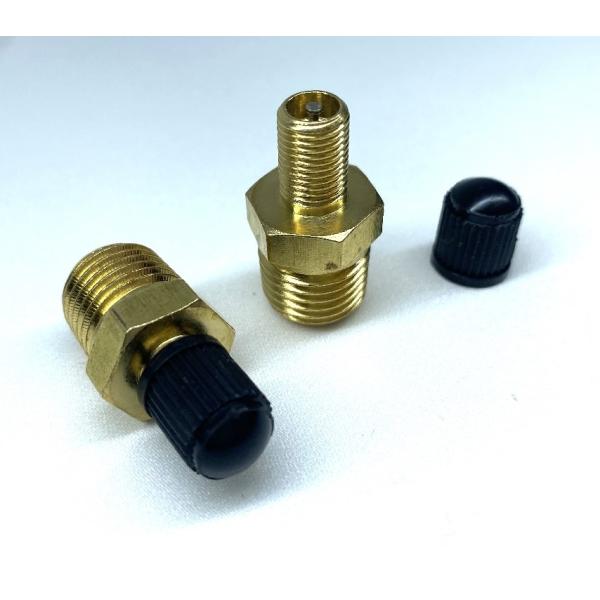 タイヤバルブ 1/ 4” NPT（2個入）エアーバルブ タンク 充填バルブ 真鍮製 車用コンプレッサ...