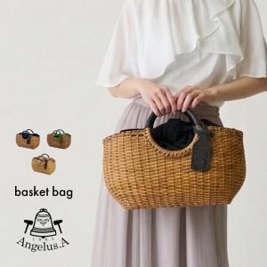かごバッグ 本革 ラタン 和装 巾着 浴衣 ハンドバッグ トート 大人 Angelus.A アンジェラスエー 26001 軽い 上品 可愛い シンプル 夏 母の日