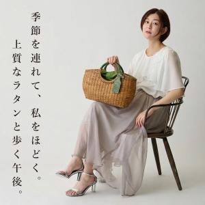 かごバッグ 本革 ラタン 和装 巾着 浴衣 ハ...の詳細画像2