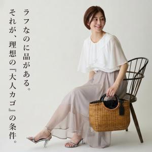 かごバッグ 本革 ラタン 和装 巾着 浴衣 ハ...の詳細画像2