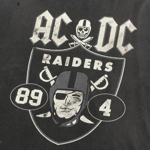 ビッグサイズ NFL RAIDERS レイダース AC/DC チームロゴ プリント Tシャツ メンズ...