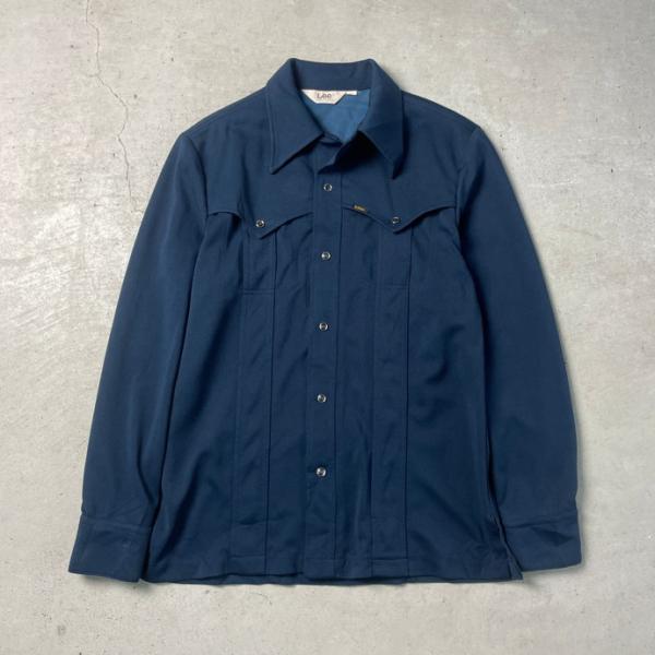 USA製 70年代 Lee リー ウエスタンシャツ ジャケット ポリエステル 開襟 メンズM