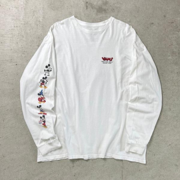 VANS Disney ヴァンズ ディズニー 袖プリ ロングTシャツ ロンT ミッキーマウス メンズ...