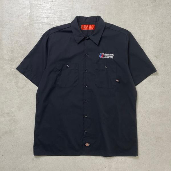 Dickies ディッキーズ 半袖 ワークシャツ UTI カレッジロゴ刺繍 GOT DIESEL? ...