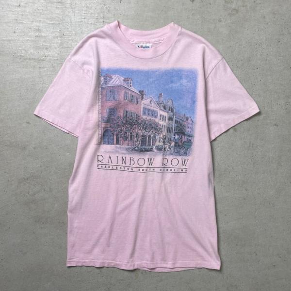 90年代 USA製 RAINBOW ROW スーベニアプリント Tシャツ アート ART メンズM