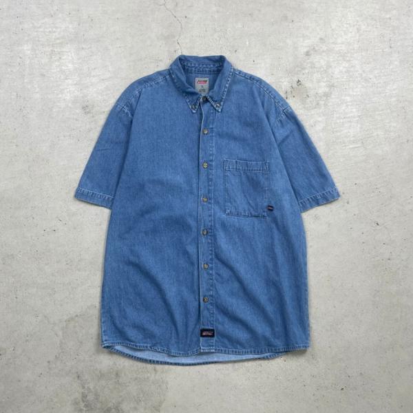 Dickies 半袖デニムシャツ ワークシャツ メンズL ディッキーズ