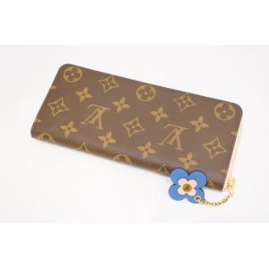 LOUIS VUITTON ルイヴィトン M63896 ポルトフォイユ・クレマンス ラウンドファスナー長財布 ピンク フラワーチャーム