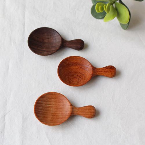 木製 茶さじ 丸型 甲斐幸太郎 水目桜/欅/ウォルナット 茶器 茶匙 日本製