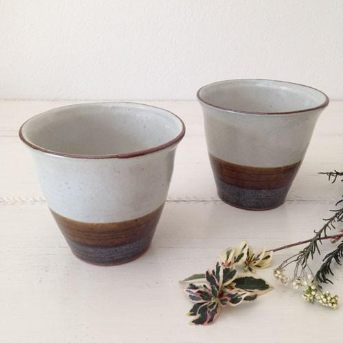 湯呑 アメ釉粉引 フリーカップ 陶器 信楽焼 かわいい おしゃれ オールインワンカップ