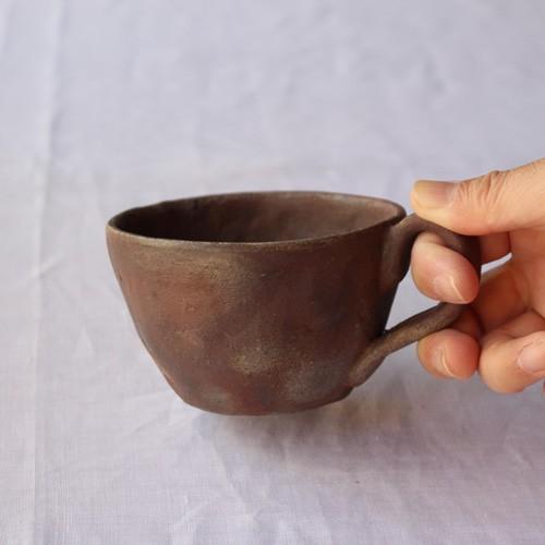焼締 コーヒーカップ 手びねり 陶器カップ 丹波焼 和食器 手作り 渋め