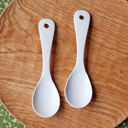 琺瑯 白 とりわけスプーン 14.7cm レンゲ ホーロー カトラリー 日本製 かわいい