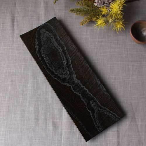 漆器 黒拭漆長皿 鉋目 カンナ目 欅 30cm 甲斐幸太郎 木製食器 伝統工芸 1点のみ