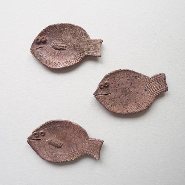 焼締 箸置き ヒラメ 丹波焼 陶器 魚